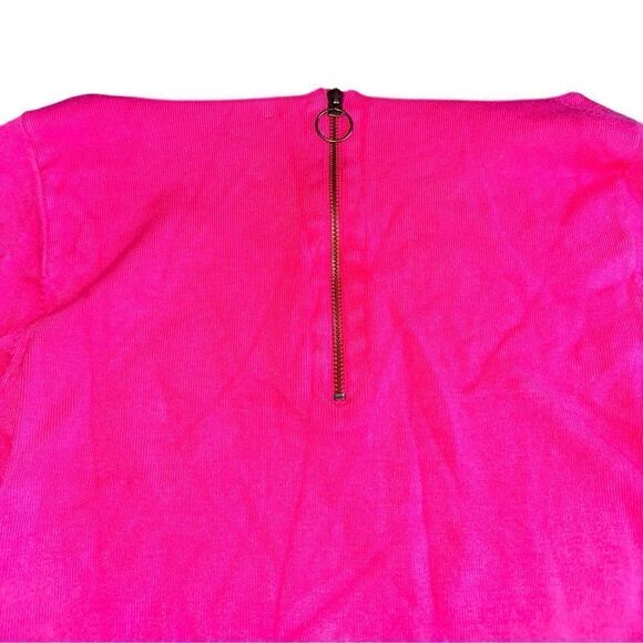 Free People Women's Barbie Pink Oversized Bishop Sleeve Sweater Dress Size Large - Picture 6 of 10